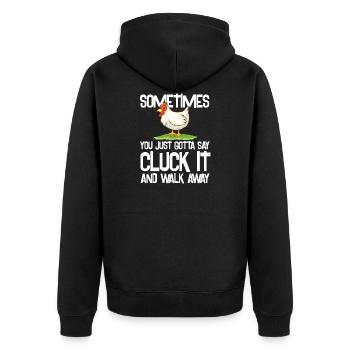 parfois juste dire cluck it Design - Veste à capuche bio Premium Unisexe - noir - Dos - Nico (187cm)
