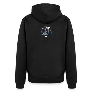 Ciao Cocoa - Unisex Premium Organic Zip Hoodie - black - Back - Nico (187cm)