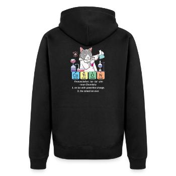 Drôle de chimie inorganique Cat Art Gift - Veste à capuche bio Premium Unisexe - noir - Dos - Nico (187cm)