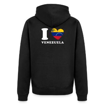 J’aime le Venezuela - Veste à capuche bio Premium Unisexe - noir - Dos - Nico (187cm)