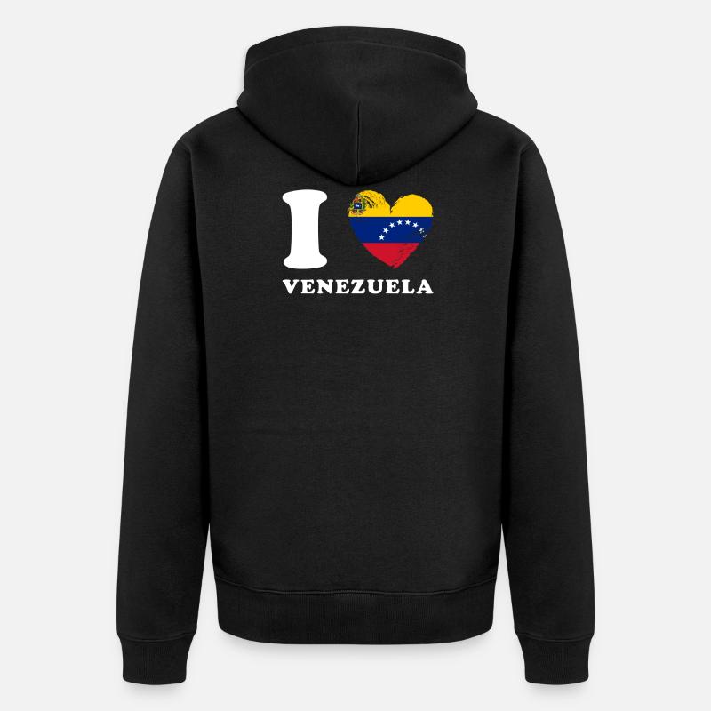 J’aime le Venezuela - Veste à capuche bio Premium Unisexe - noir