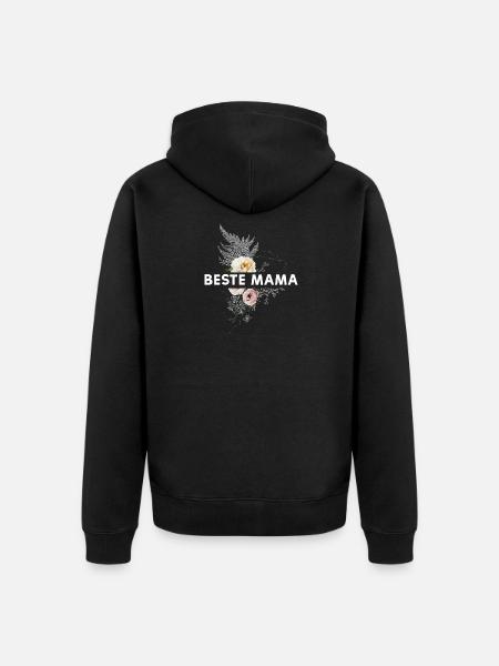 Beste Mama - Unisex Premium Bio Zip Hoodie - Schwarz