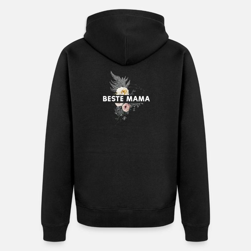Beste Mama - Unisex Premium Bio Zip Hoodie - Schwarz