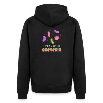 Biology Saying - Unisex Premium Organic Zip Hoodie - black - Back - Nico (187cm)