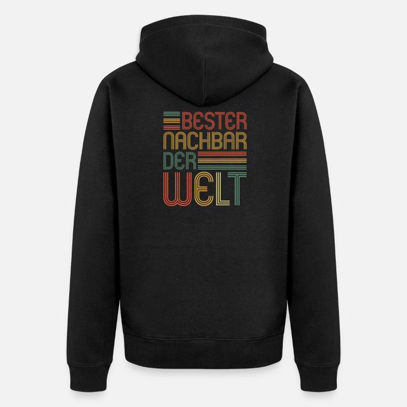 Bester Nachbar der Welt Nachbarn Nachbar - Unisex Premium Bio Zip Hoodie - Schwarz