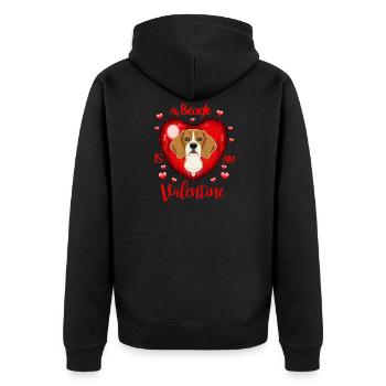 Mon Beagle est ma Saint-Valentin Je Beagle - Veste à capuche bio Premium Unisexe - noir - Dos - Nico (187cm)