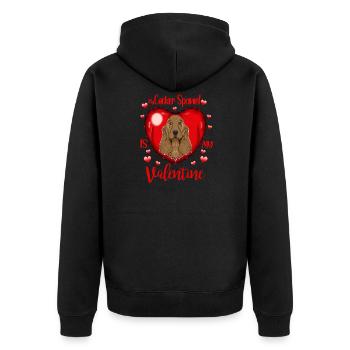 Mon cocker spaniel est mon valentine i cocker spaniel - Veste à capuche bio Premium Unisexe - noir - Dos - Nico (187cm)
