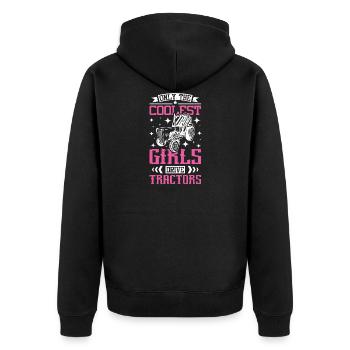 Traktor Girls - Unisex Premium Bio Zip Hoodie - Schwarz - Hinten - Nico (187cm)