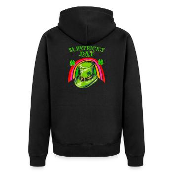 ST PATRICK S DAY - Unisex Premium Organic Zip Hoodie - black - Back - Nico (187cm)