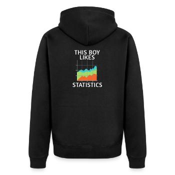 Data Science Statistics Ironic Statistician - Unisex Premium Organic Zip Hoodie - black - Back - Nico (187cm)
