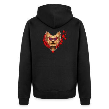 Yorkshire Terrier Lover I Dog Lover I Yorkshire - Veste à capuche bio Premium Unisexe - noir - Dos - Nico (187cm)