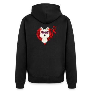 West Highland Terrier Lover I Dog Lover I West - Unisex Premium Bio Zip Hoodie - Schwarz - Hinten - Nico (187cm)