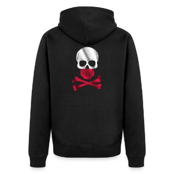 Poland Flag - Unisex Premium Organic Zip Hoodie - black - Back - Nico (187cm)