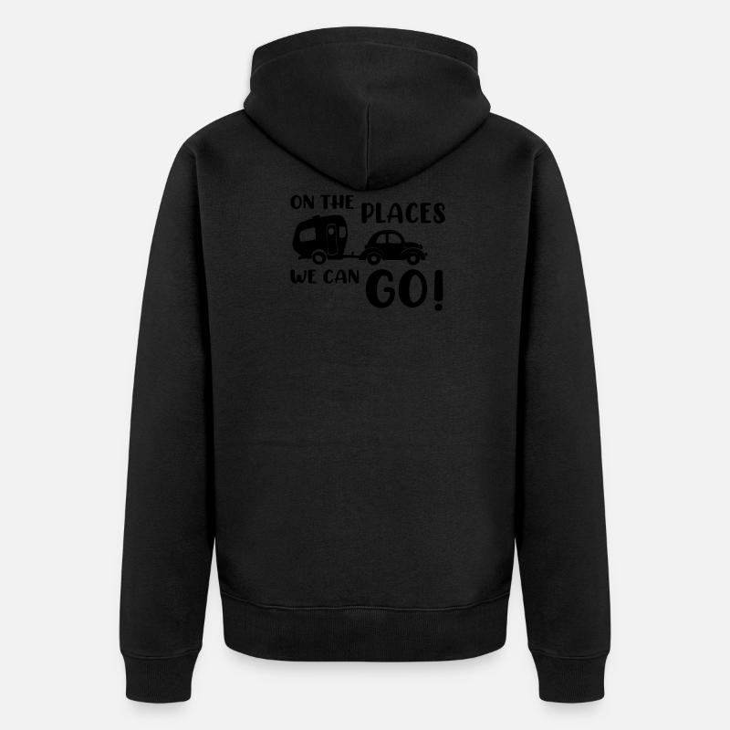 Caravane Camper Camping - Veste à capuche bio Premium Unisexe - noir