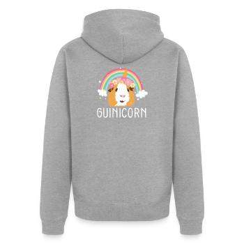 Cochons d’Inde Propriétaire d’animaux I Licorne I Cochon d’Inde I - Veste à capuche bio Premium Unisexe - gris chiné - Dos - Nico (187cm)