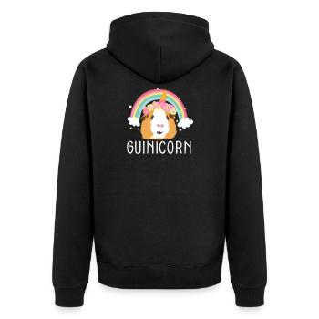 Cochons d’Inde Propriétaire d’animaux I Licorne I Cochon d’Inde I - Veste à capuche bio Premium Unisexe - noir - Dos - Nico (187cm)