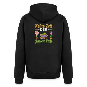 Garten Gartenarbeit Hobbygärtner - Unisex Premium Bio Zip Hoodie - Schwarz - Hinten - Nico (187cm)