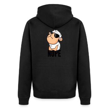 Mouton nope drôle - Veste à capuche bio Premium Unisexe - noir - Dos - Nico (187cm)
