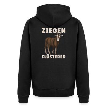 Ziegen Flüsterer Ziege Ziegenbock Ziegenzucht - Unisex Premium Bio Zip Hoodie - Schwarz - Hinten - Nico (187cm)