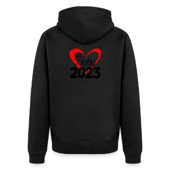 Bébé 2023 - Nouveau-né 2023 Cadeau bébé - Veste à capuche bio Premium Unisexe - noir - Dos - Nico (187cm)