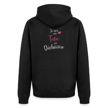Je Suis Une Tatie Qui Déchire, Tata - Veste à capuche bio Premium Unisexe - noir - Dos - Nico (187cm)