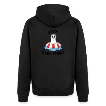 Changement climatique Protection du climat - Veste à capuche bio Premium Unisexe - noir - Dos - Nico (187cm)