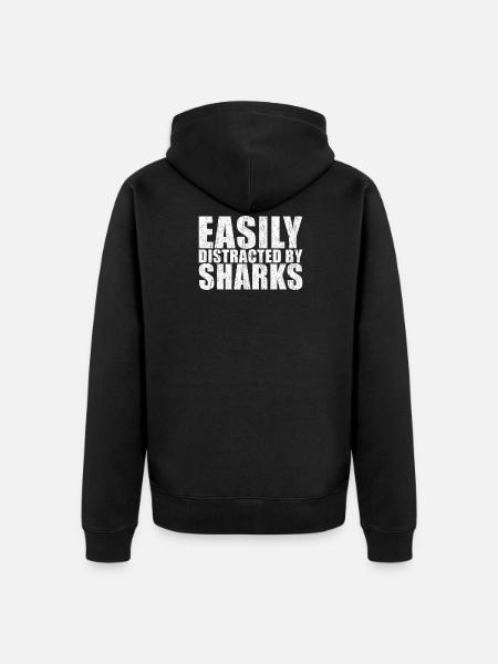 Shark Saying - Unisex Premium Organic Zip Hoodie - black