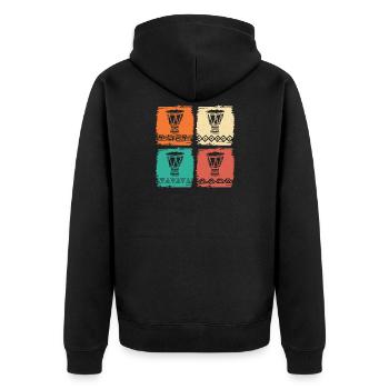 Instrument Africain Rétro Djembé & Dunun - Veste à capuche bio Premium Unisexe - noir - Dos - Nico (187cm)