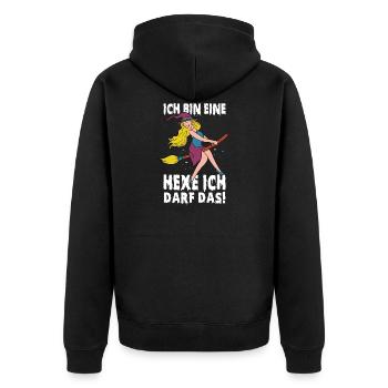 Hexen halloween Besen Hexe - Unisex Premium Bio Zip Hoodie - Schwarz - Hinten - Nico (187cm)