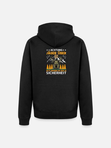 Jäger 60. Geburtstag Geschenk - Unisex Premium Bio Zip Hoodie - Schwarz