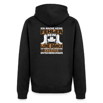Line Dance Country mach keine Fehler - Unisex Premium Bio Zip Hoodie - Schwarz - Hinten - Nico (187cm)