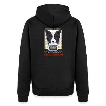 Border Collie Personal Stalker Follow You - Unisex Premium Organic Zip Hoodie - black - Back - Nico (187cm)