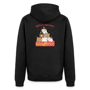 Meowy Catmas Joyeux Chat Noël - Veste à capuche bio Premium Unisexe - noir - Dos - Nico (187cm)