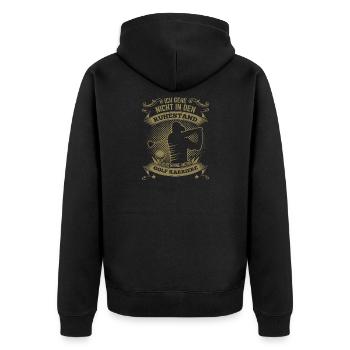 Golfspieler Runder Geburtstag - Unisex Premium Bio Zip Hoodie - Schwarz - Hinten - Nico (187cm)