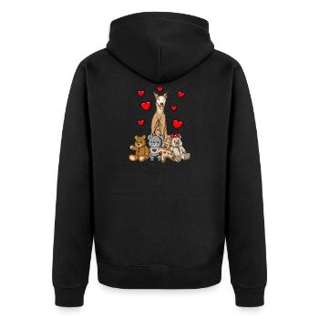 Windhund Galgo Espanol - Unisex Premium Bio Zip Hoodie - Schwarz - Hinten - Nico (187cm)