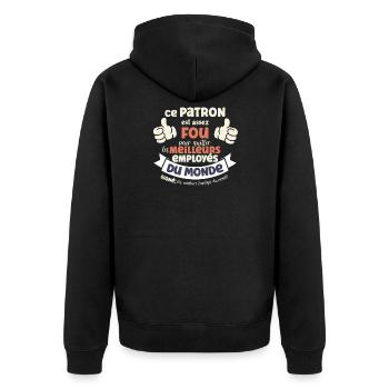 Humour Départ patron, bonne Retraite homme Humour - Veste à capuche bio Premium Unisexe - noir - Dos - Nico (187cm)