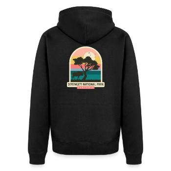 Parc national du Serengeti - Tanzanie - Veste à capuche bio Premium Unisexe - noir - Dos - Nico (187cm)