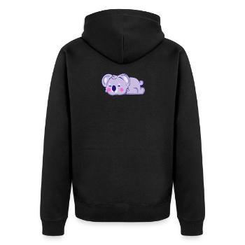 Schlafendes Koala - Unisex Premium Bio Zip Hoodie - Schwarz - Hinten - Nico (187cm)