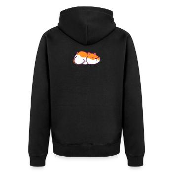 Schlafender Hamster - Unisex Premium Bio Zip Hoodie - Schwarz - Hinten - Nico (187cm)
