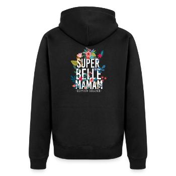 Super belle Maman Fêtes des meres - Veste à capuche bio Premium Unisexe - noir - Dos - Nico (187cm)