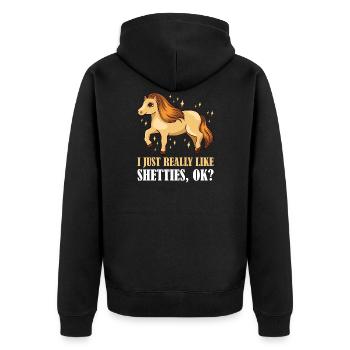J’aime vraiment les shetties ok Horse Rider - Veste à capuche bio Premium Unisexe - noir - Dos - Nico (187cm)