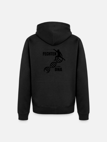 Fechten ist meine DNA - Unisex Premium Bio Zip Hoodie - Schwarz