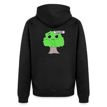 Briefkasten Aufkleber Bitte keine Werbung - Unisex Premium Bio Zip Hoodie - Schwarz - Hinten - Nico (187cm)