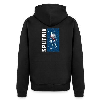 URSS Stars soviétiques Gagarine Spoutnik Vintage - Veste à capuche bio Premium Unisexe - noir - Dos - Nico (187cm)