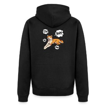 Akita Inu - Unisex Premium Bio Zip Hoodie - Schwarz - Hinten - Nico (187cm)