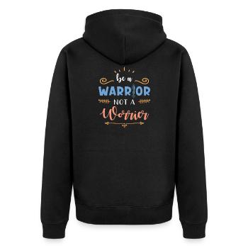 Inspiration Citation Slogan Fighter - Veste à capuche bio Premium Unisexe - noir - Dos - Nico (187cm)