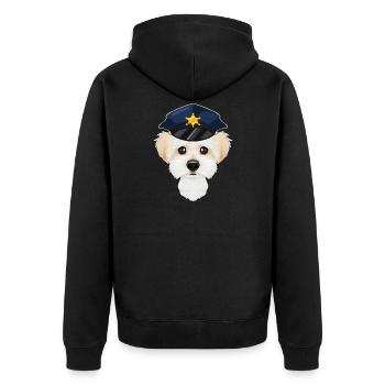 Police Maltese Canine Handler I Police Dog I - Unisex Premium Organic Zip Hoodie - black - Back - Nico (187cm)