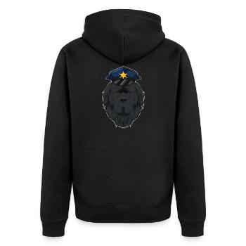 Police Newfoundland Canine Handler I Police Dog I - Unisex Premium Organic Zip Hoodie - black - Back - Nico (187cm)