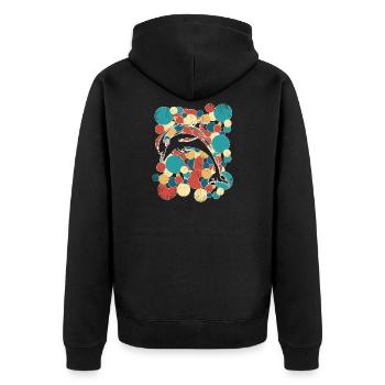 Dauphins Dauphins Mammifères marins - Veste à capuche bio Premium Unisexe - noir - Dos - Nico (187cm)