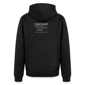 Pancake Funny Pancake Lover Present - Unisex Premium Bio Zip Hoodie - Schwarz - Hinten - Nico (187cm)
